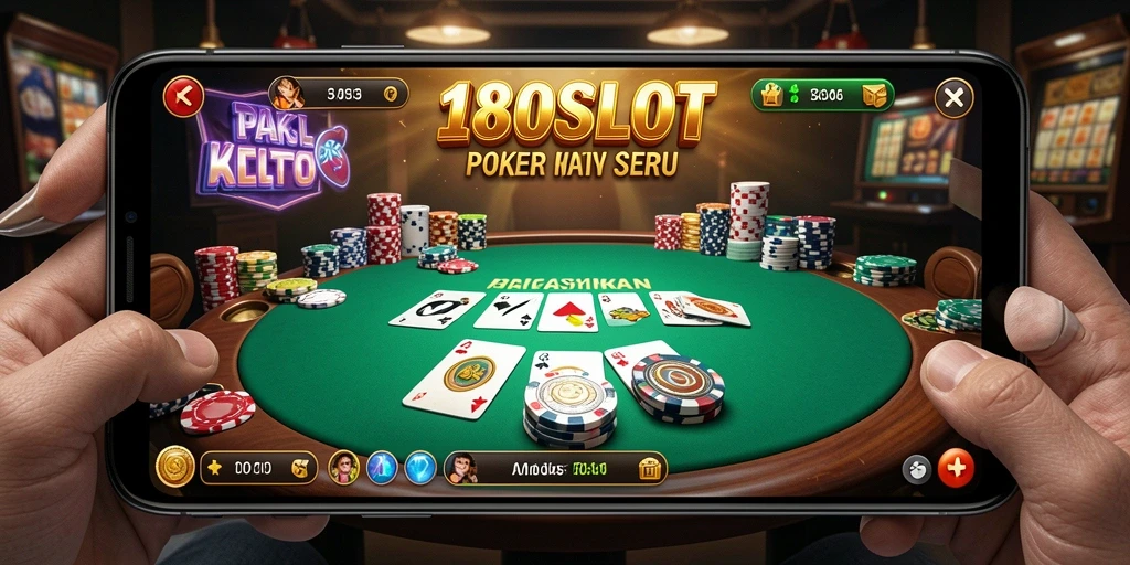 Tampilan gameplay seru permainan Poker di 180SLOT.
