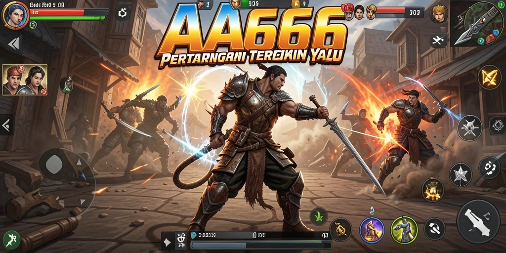 Tampilan seru pertarungan dalam gameplay AA666.