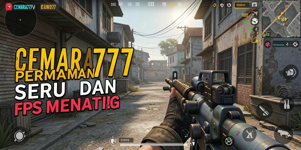 Screenshot CEMARA777 menunjukkan aksi menembak yang mendebarkan di battlefield.