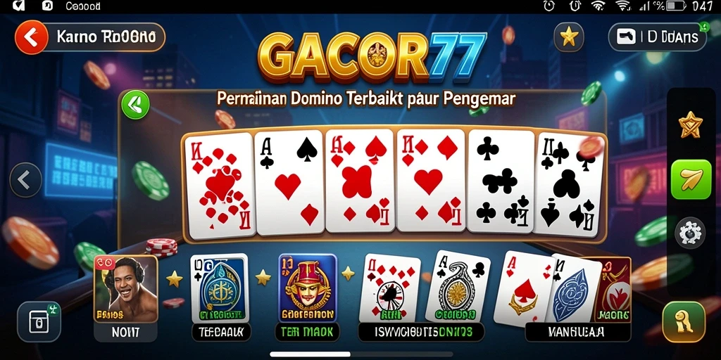 Tampilan seru dari gameplay Domino di GACOR77.