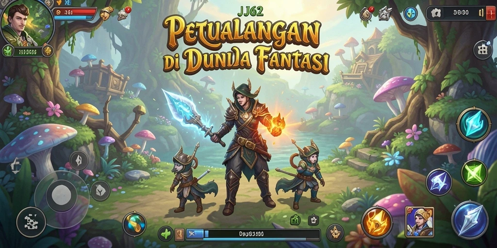 Gameplay JJ62 menampilkan petualangan seru di dunia fantasi.