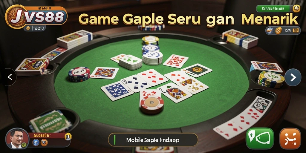 Screenshot JVS88 menampilkan gameplay Gaple yang menyenangkan.