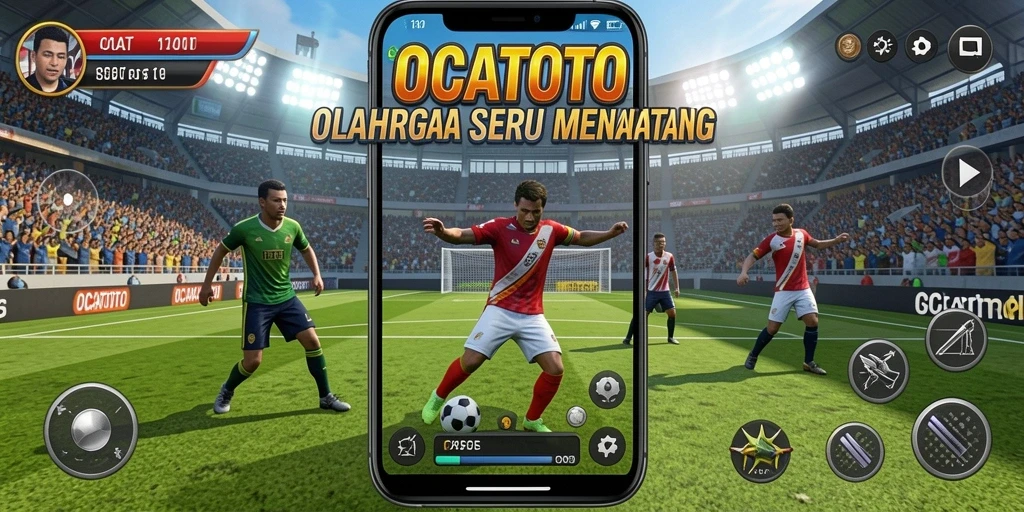 Screenshot OCATOTO menunjukkan serunya pertandingan olahraga yang dinamis.