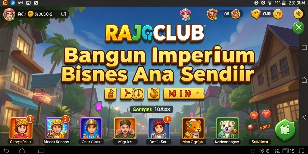 Tampilan gameplay RAJACLUB yang menampilkan aktivitas bisnis yang seru.