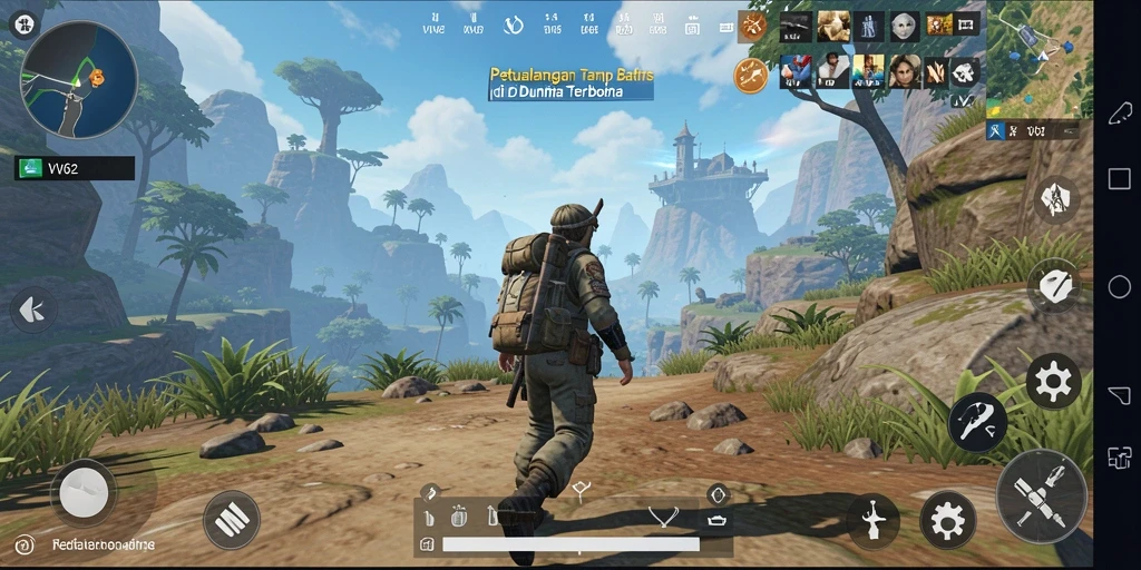 Gameplay menarik di dunia terbuka VV62 yang luas.
