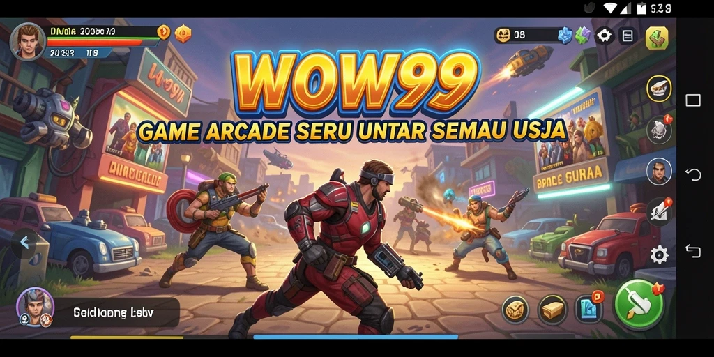 Screenshot WOW99 menampilkan aksi seru dalam gameplay arcade yang dinamis.